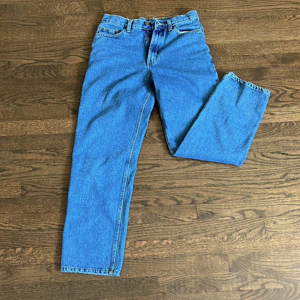 Vintage Full Blue Medium Wash Straight Leg Mom Jeans